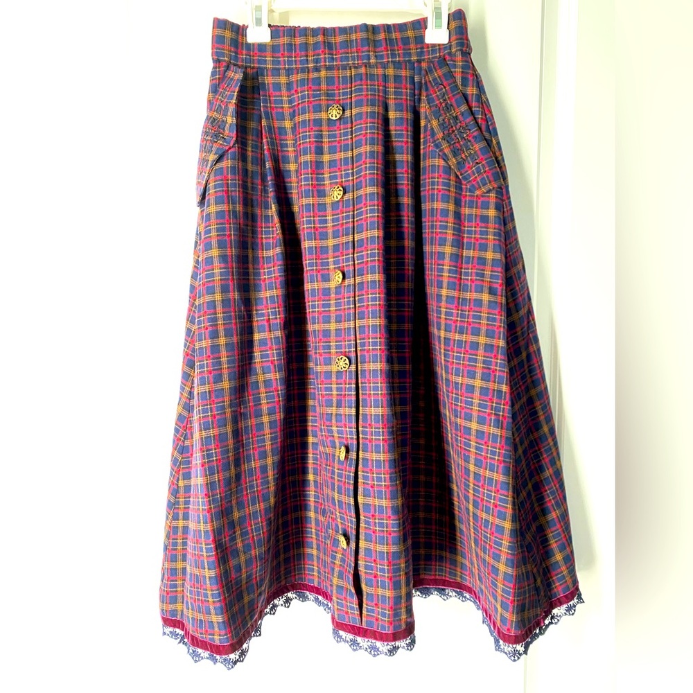 AXES FEMME (Japan) - Plaid Patterned Midi Skirt